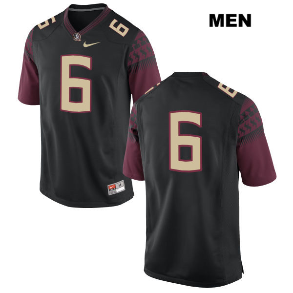 Men's NCAA Nike Florida State Seminoles #6 Matthew Thomas College No Name Black Stitched Authentic Football Jersey BTH6069SV